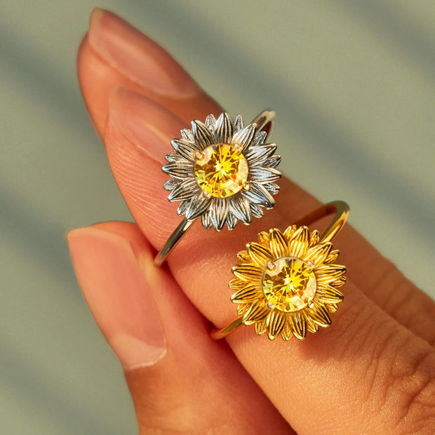 May Your Bold Dreams Bloom Sunflower Ring