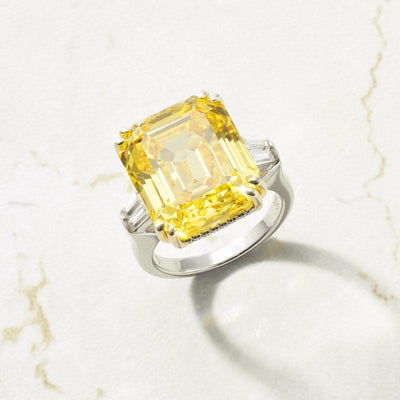 Lemon Citrine Solitaire Ring S925