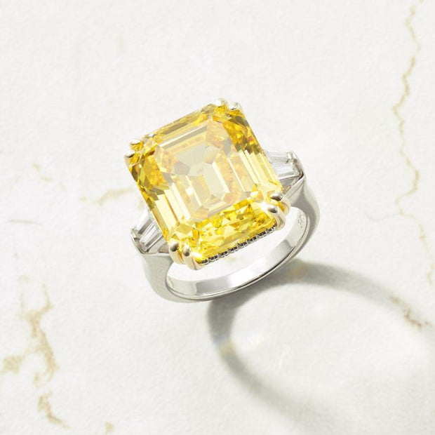 Lemon Citrine Solitaire Ring S925