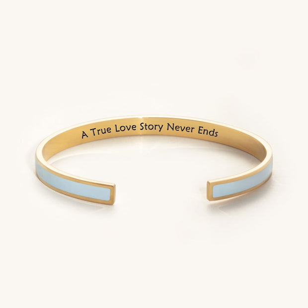 A TRUE LOVE STORY NEVER ENDS COLOR BANGLE