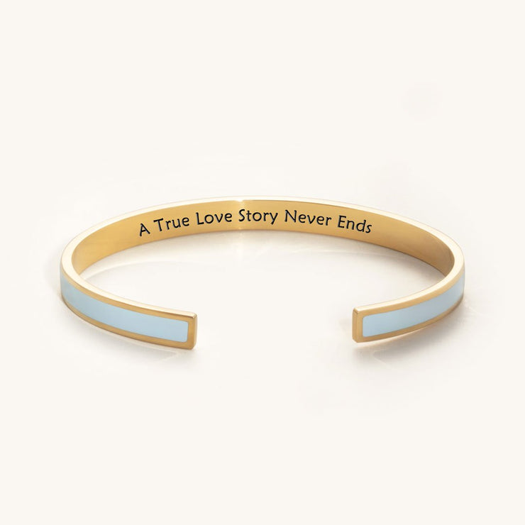 A TRUE LOVE STORY NEVER ENDS COLOR BANGLE