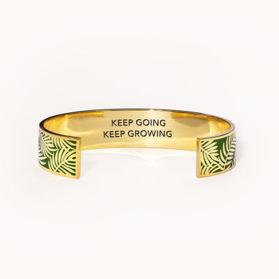 Keep Going Keep Growing Leaf Bangle