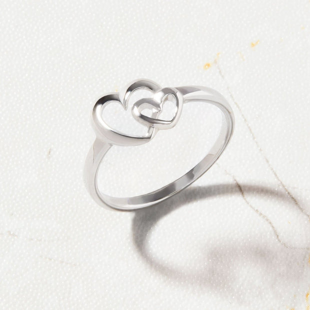 Cannot live without you duo hearts ring s925