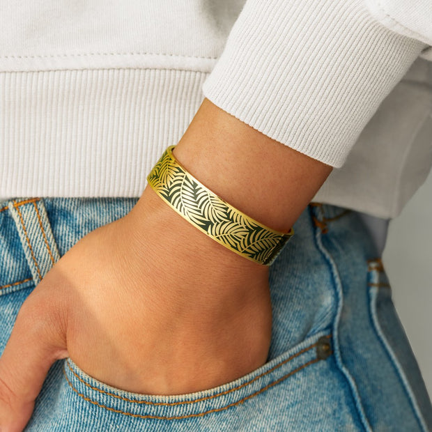 Grow Through What You Go Through Leaf Bangle