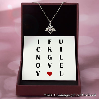 I effing love you sparkling dance necklace