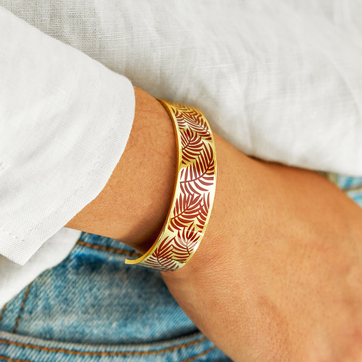 Grow Through What You Go Through Leaf Bangle