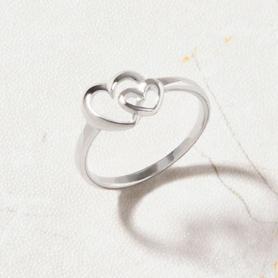 duo hearts love ring