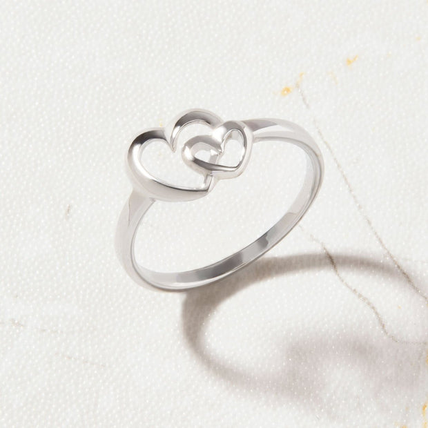 duo hearts love ring S925