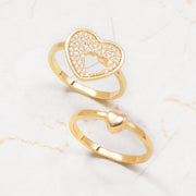 Mom& Daughter Heart shape matching rings S925