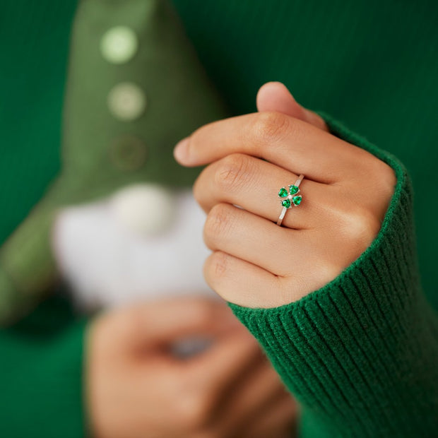 You're my lucky charm four-leaf clover ring