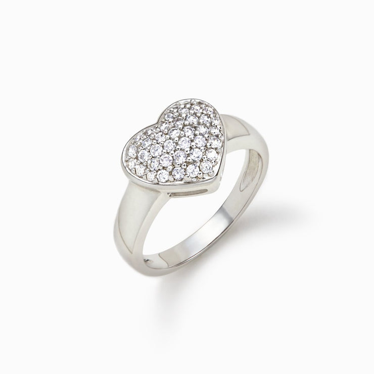 I can't say i love you enough pavé heart ring