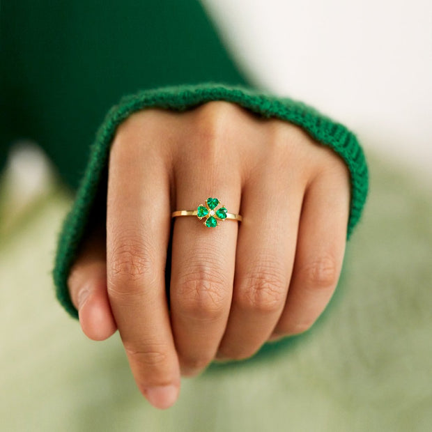 You're my lucky charm four-leaf clover ring