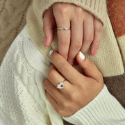 Mom& Daughter Heart shape matching rings S925