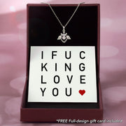 I effing love you sparkling dance necklace S925