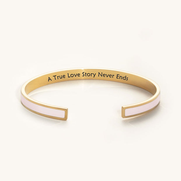 A TRUE LOVE STORY NEVER ENDS COLOR BANGLE