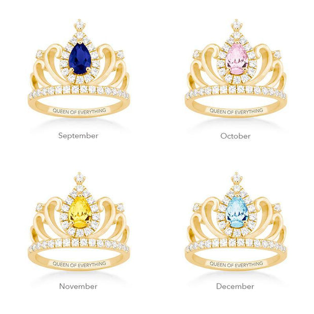 Birthstone Tiara Ring in Gold