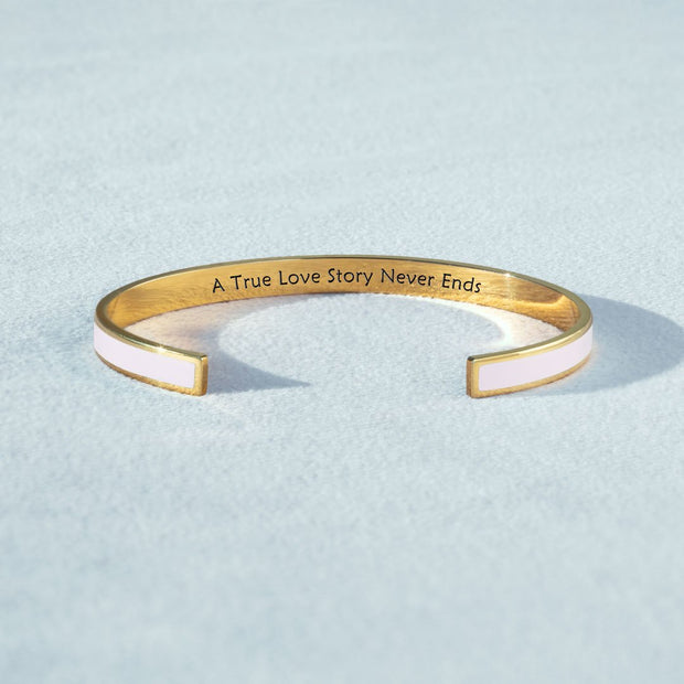 A TRUE LOVE STORY NEVER ENDS COLOR BANGLE