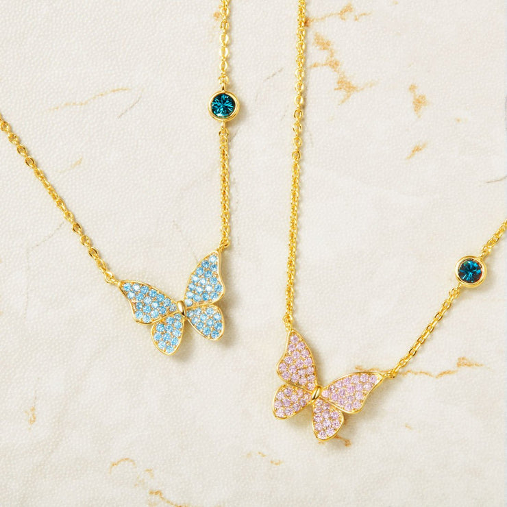 Best friends butterfly necklace