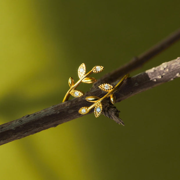 grow through what you go through motivational leaf ring