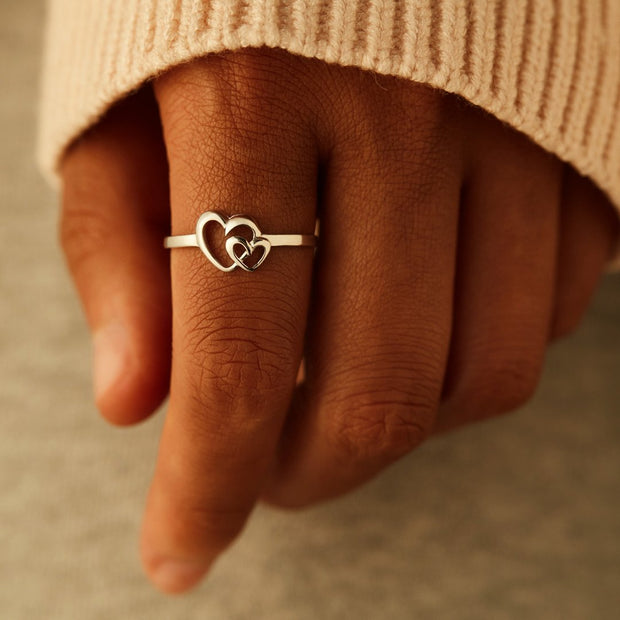 Cannot live without you duo hearts ring s925