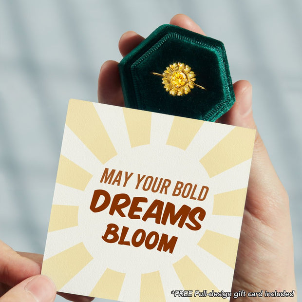 May Your Bold Dreams Bloom Sunflower Ring