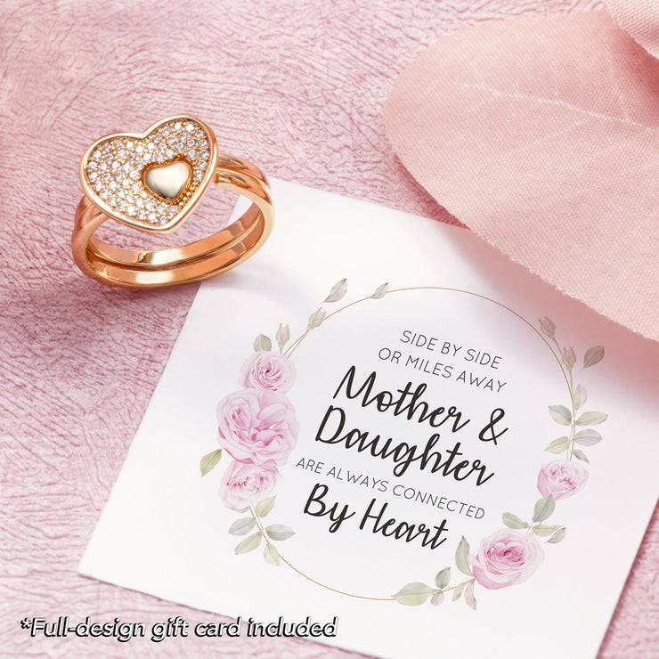 Mom& Daughter Heart shape matching rings S925