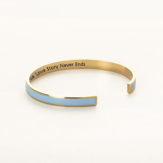 A TRUE LOVE STORY NEVER ENDS COLOR BANGLE