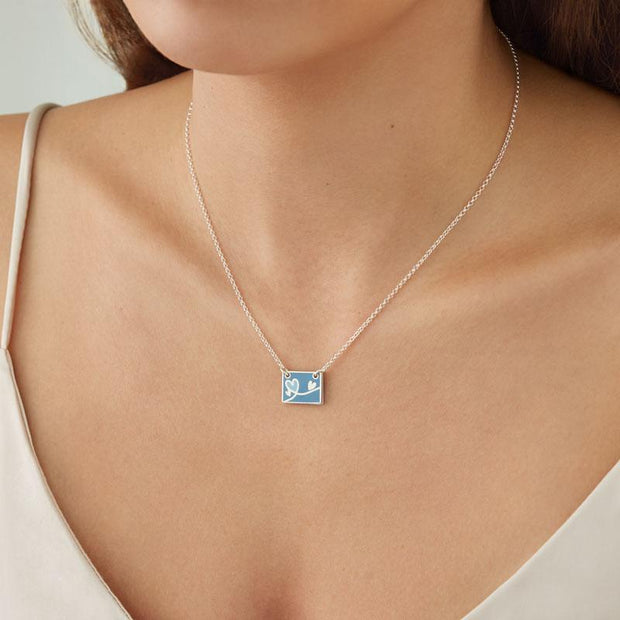 TO MY DEAR WIFE BLUE ENVELOP NECKLACE