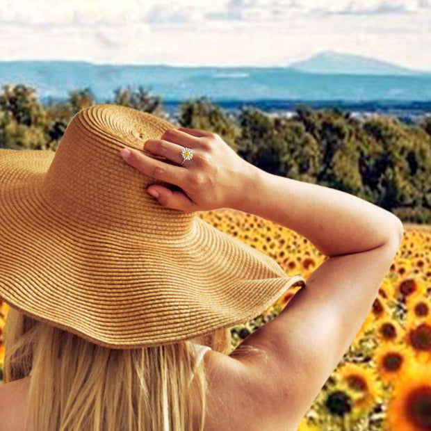 May Your Bold Dreams Bloom Sunflower Ring