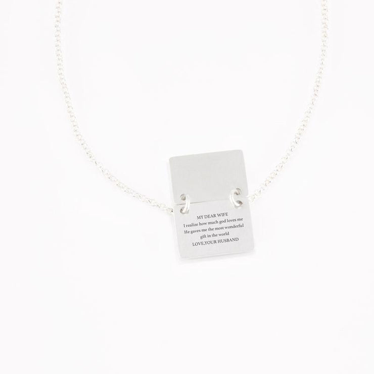 TO MY DEAR WIFE BLUE ENVELOP NECKLACE