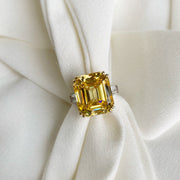 Lemon Citrine Solitaire Ring S925