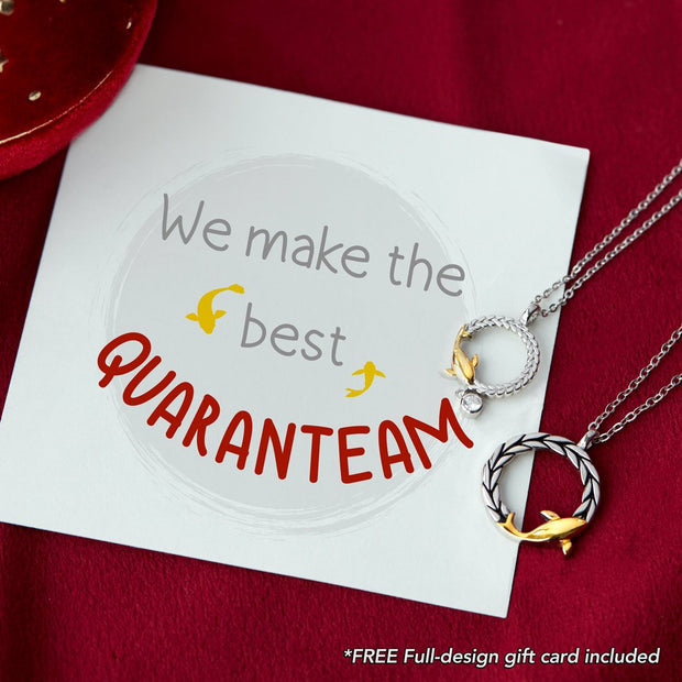 We are the best quaranteam fish couple's necklaces