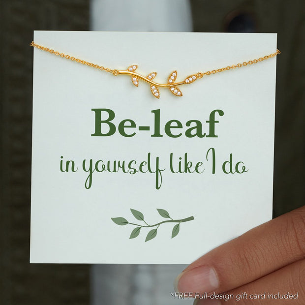 Be-leaf in Yourself Like I Do Tree Leaf Necklace