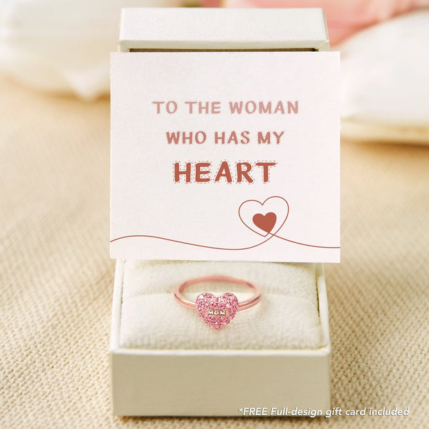 To the Woman Who Has My Heart MOM Heart Ring