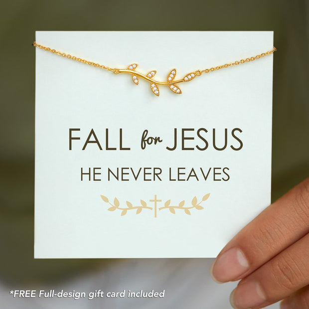 Fall For Jesus Tree Leaf Necklace