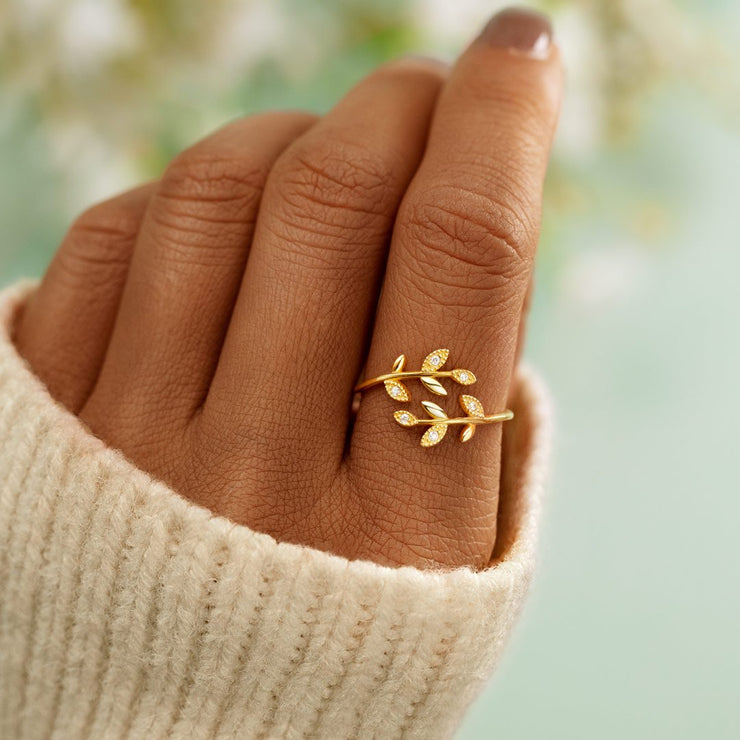 plant lady leaf ring