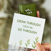 grow through what you go through leaf ring S925