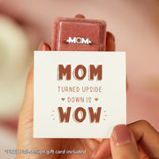 mom turned upside down is wow mom letter ring