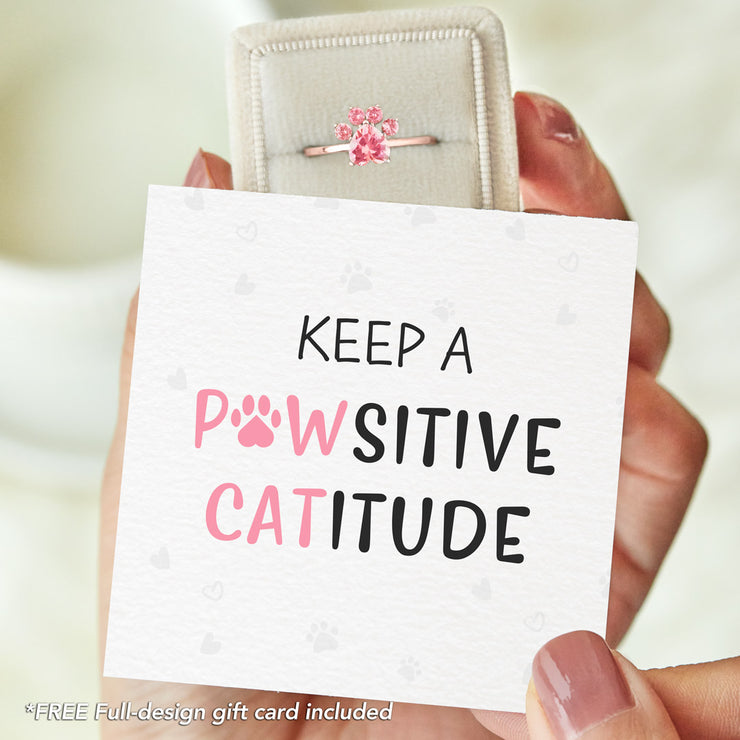 Keep A Positive Catitude PAW RING