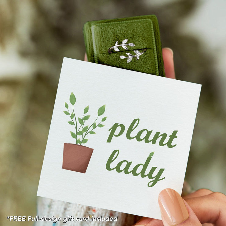 plant lady leaf ring