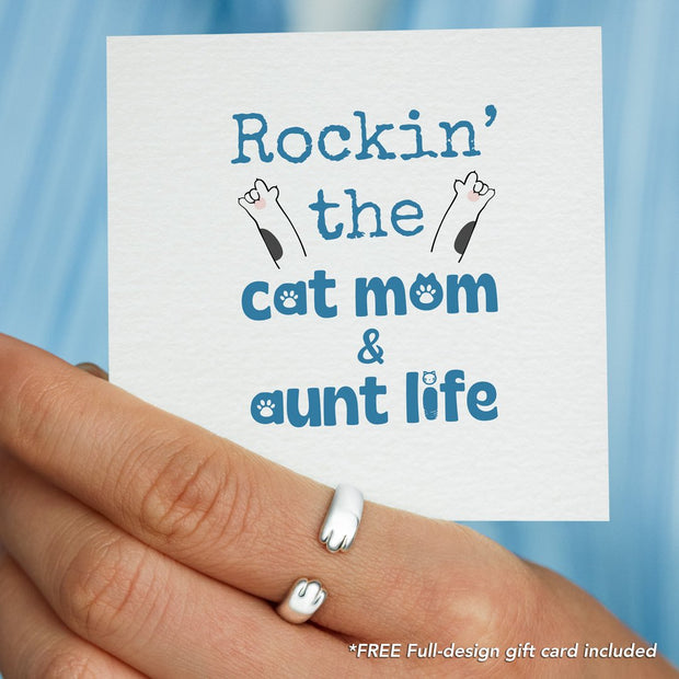 Rockin’ the cat mom & aunt life cat hug ring