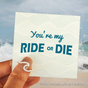 you are my ride or die engraved wave ring