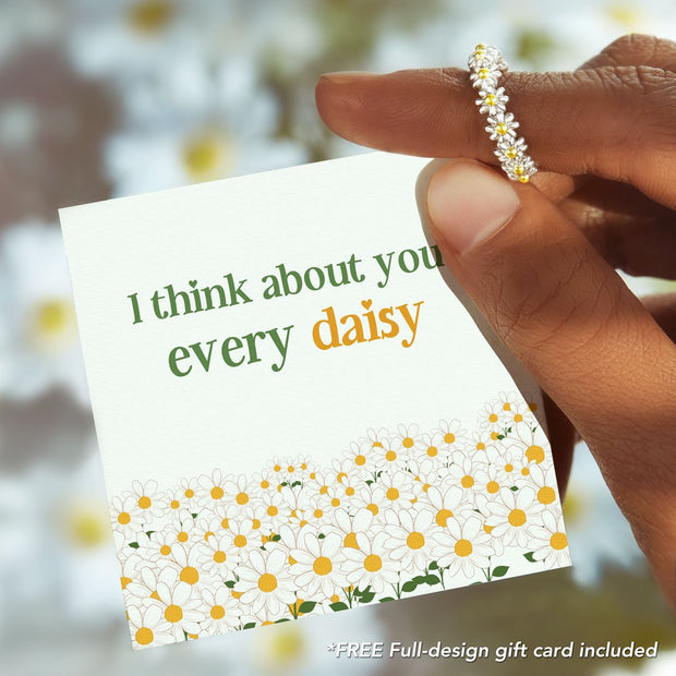 I Think About You Every Daisy Flower Ring