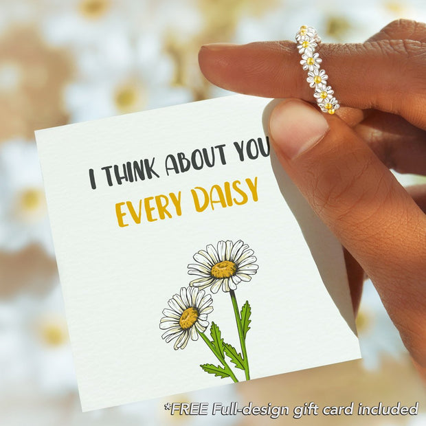 I Think About You Every Daisy Sterling Silver Ring