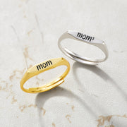 Proud Mom Of N Engraving Ring Band