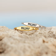 Proud Mom Of N Engraving Ring Band