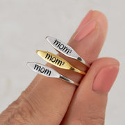 Proud Mom Of N Engraving Ring Band