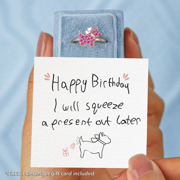 Happy Birthday From The Dog Pavé Puppy Dog Ring