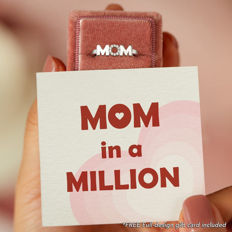 mom in a million mom letter ring