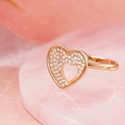 Mom& Daughter Heart shape matching rings S925